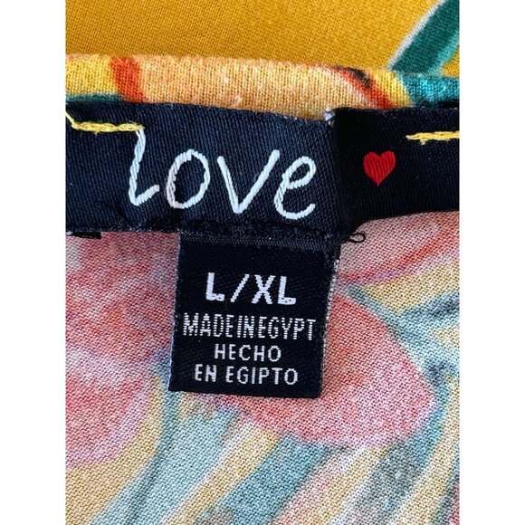 Yellow Floral Hawaiian Kimono Cardigan Shawl 2X COLORFUL YELLOW & GREEN TROPICAL - Picture 8 of 10